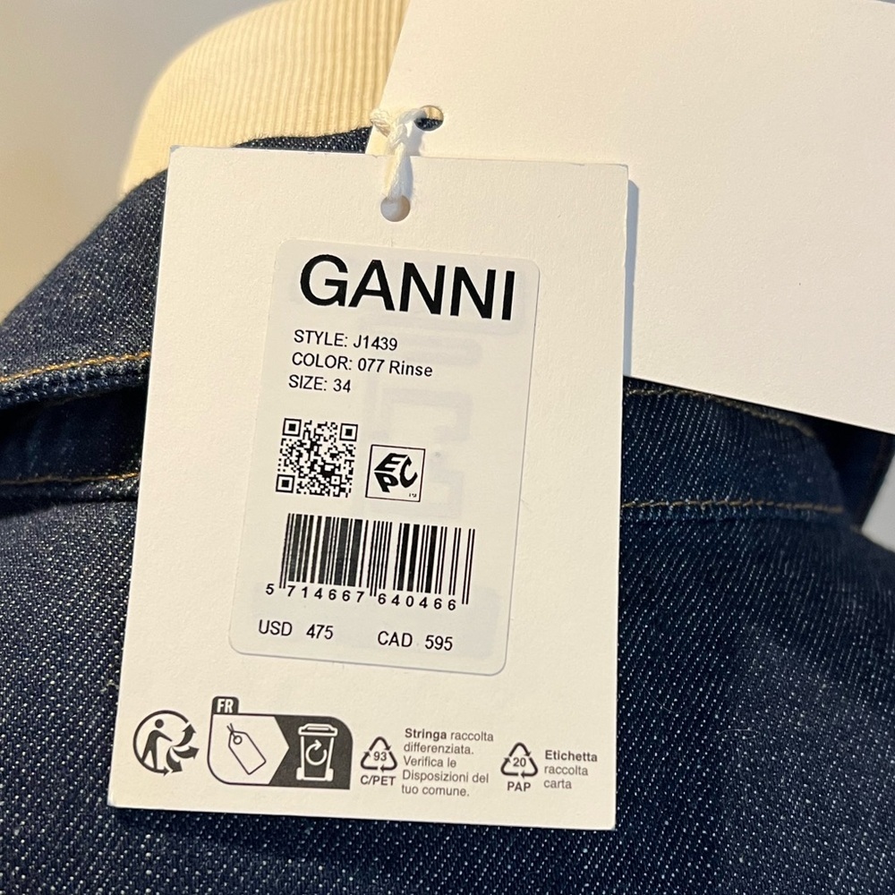- NWT- GANNI - DENIM MIDI ROSE DRESS Size 2 - Picture 16 of 16